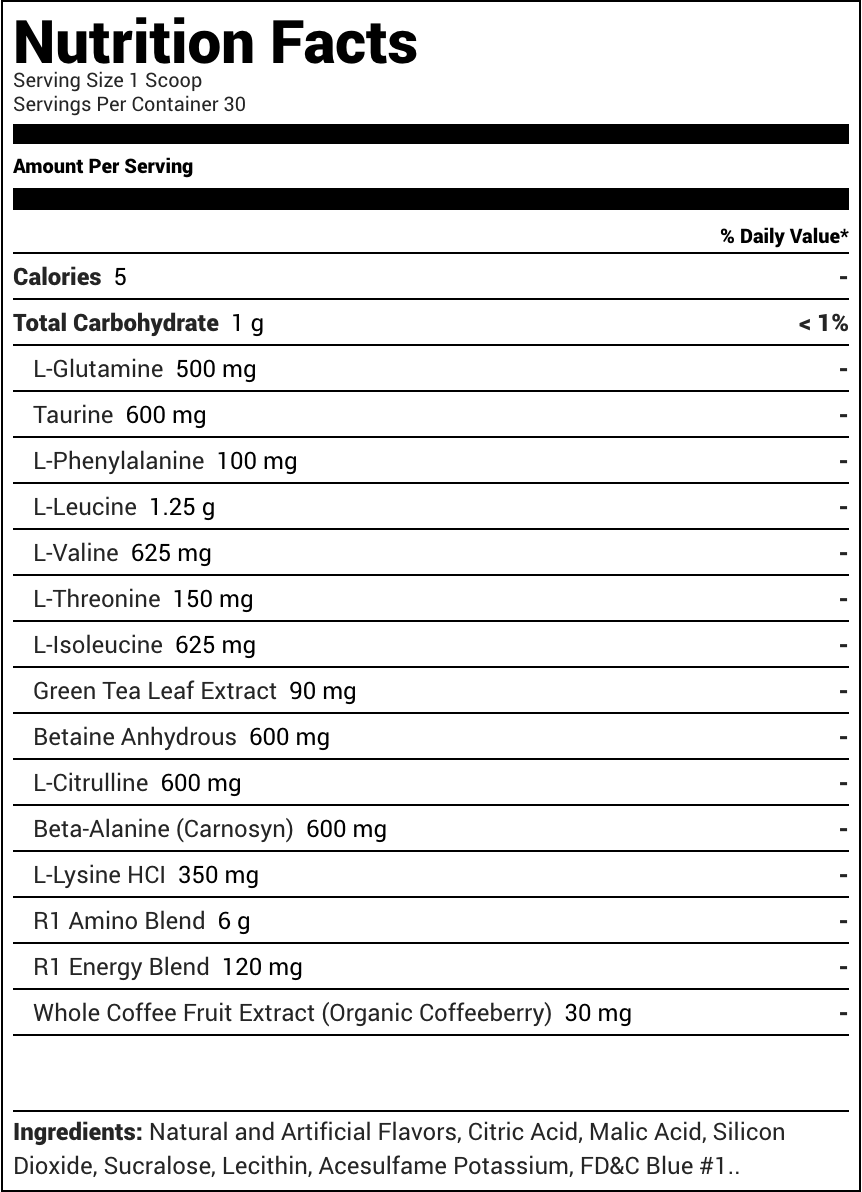 Rule One Proteins - Pre-Aminos Energy - Blue Razz Lemonade
